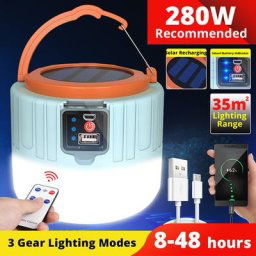 Ampoule LED solaire Portable Rechargeable par USB éclairage d'urgence idéal pour une tente un