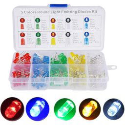Kit d'assortiment de Diodes LED 3mm 5mm 100/200 pièces blanc rouge bleu vert jaune à monter