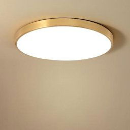 Plafonnier LED ultramince doré installation en surface luminaire décoratif d'intérieur idéal pour