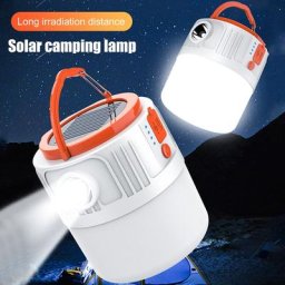 Lampe solaire LED Portable avec télécommande et crochet alimentée par USB idéale pour le Camping