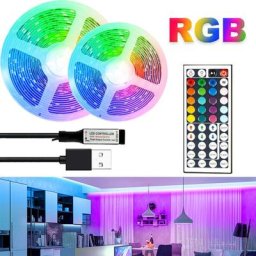Bande lumineuse RGB LED 5050 avec 44 touches télécommande couleurs changeantes pour décoration de