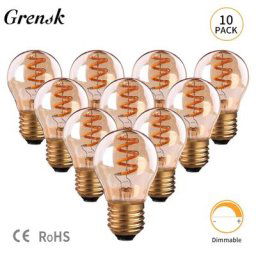Grensk Led E27 spirale de verre G45 Globe ampoules à Filament Antique Edison ampoules ambre 3W lampe