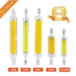 Ampoule LED COB R7S à tube de verre 78mm 118mm 15W haute puissance lampe à maïs R7S J78 J118