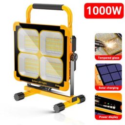 Projecteur solaire LED aste portable lampe de travail extérieure lanterne de camping budgétaire