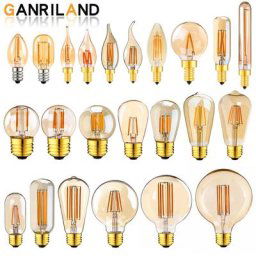 Ampoule LED E14 E27 220V variable Vintage Filament T22 1W décoration rétro à incandescence