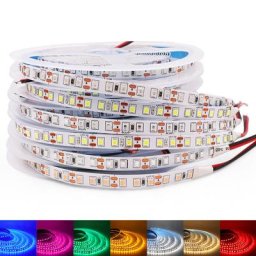 Bande lumineuse Flexible 2835 pixels rvb blanc rose blanc chaud bleu 5M 12V 120 60 pixels
