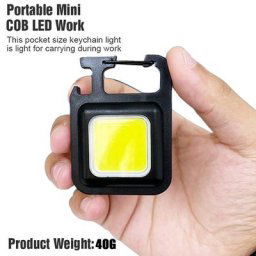 Mini lampe porte-clés multifonction COB chargement USB lampes d'urgence travail en plein air