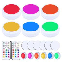 RGBW-Rondelles lumineuses multicolores à intensité variable éclairage à 13 couleurs idéal pour un