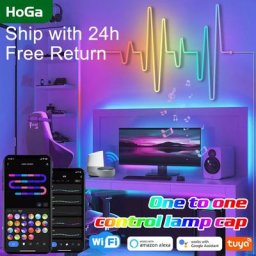 Bande lumineuse en néon RGBIC avec WIFI application Tuya synchronisation de musique jeu