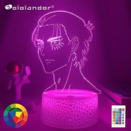 Lampe 3d Anime attaque sur Titan Eren Yeager pour décoration de chambre lumière alimentée par