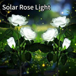 Lampe LED Solaire en Forme de Rose Imperméable Conforme à la Norme IP65 Luminaire de Paysage