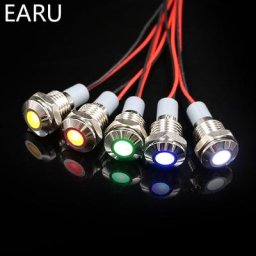 Indicateur D.lique Étanche IP67 12mm Lumière LED de Signalisation Pilote 5V 6V 12V 24V 220V