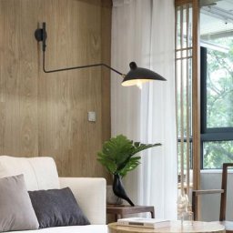 Applique murale industrielle à bras oscillant nordique lampe LED créative luminaire simple