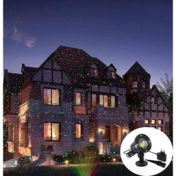 Lumière laser de noël en forme d'étoile de ciel effet de scène rouge et vert imperméable