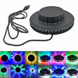 Lumière Disco rotative à LED 5W USB rvb son activé effet de scène lampe stroboscopique