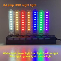 Mini Portable USB Led Lumière Usb 8Led Livre Lumière Lecture Veilleuse Pour PC Portable de Puissance