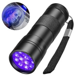 Mini lampe de poche UV ULTRA VIOLET 12 LED torche 4.5v lampe en aluminium étanche outil