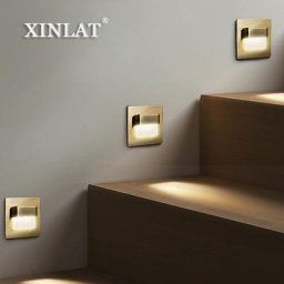 Applique Murale LED Encastrée Forme Carrée ou Ronde Éclairage d'Escaliers Éclairage d'Angle pour