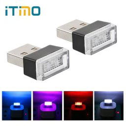 Lumière LED USB pour PC lampe décorative d'ambiance de voiture allume-cigare éclairage d'urgence
