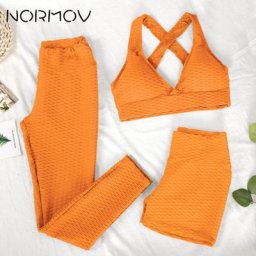 Km MOV-Ensemble de yoga anti-cellulite sans couture pour femme leggings taille haute short