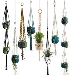 Porte-plante en macramé 100% fait à la main support de pot de fleur pour décoration murale de