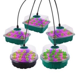 Boîte de culture de jardinage avec lumière Lauren démarreur de semis pot de germination respirant