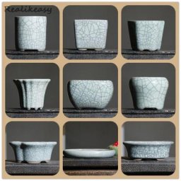Pot de fleur en céramique domestique chinois jardinière succulente créatif craquelé mignon