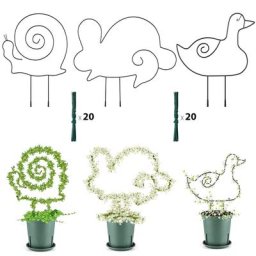 Treillis métallique noir en forme d'animal pour plantes grimpantes support de jardin avec attaches