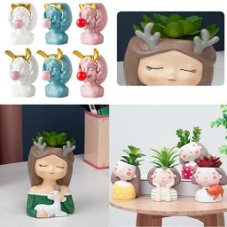 Porte-Pot de fleurs succulentes Figurines de dessin animé pour filles bonsaï Vase bureau