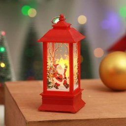 Lanterne de noël rouge imperméable 5 pouces décorations de fête pour mur d'arbre porte