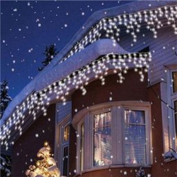 Guirxiété Lumineuse Décorative de Noël 96 Diodes Rideau Glaçon Goutte Extérieur Jardin ix
