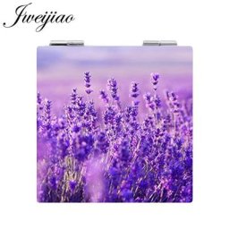 JWEIJIAO-Miroir de maquillage carré pliable en cuir PU mini miroir de poche grossissant 1X/2X µ