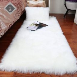 tapis de chambre Tapis peluche en peau de mouton pour chambre à coucher et salon poils longs