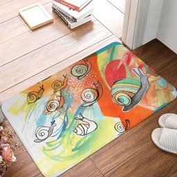 L'art antidérapant Paillasson Escargots Coloré Salon Tapis de Cuisine Tapis de Bienvenue D'intérieur