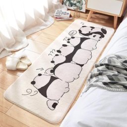 Tapis de chevet moelleux de dessin animé créatif tapis de chambre à coucher long lea super