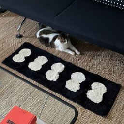 Tapis géométrique long touffeté tapis de couloir en polymères doux coussin de pied de sol pour