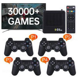 Console de jeux vidéo 4K double système lecteur de jeux vidéo sans fil manettes avec 40000 jeux