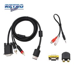 Câble VGA RetroScaler pour console Dreamcast haute définition + adaptateur RCA 3.5mm à 2 mâles