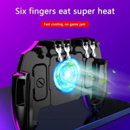 Manette de jeu ABS à 6 doigts pour téléphone portable boutons de déclenchement avec ventilateur de