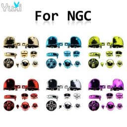 YuXi – ensemble complet de boutons chromés pour contrôleur Gamecube NGC ABXY Z d-pad L R Kit de
