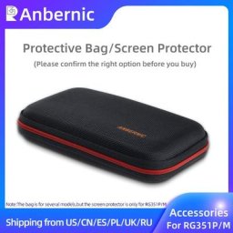 ANBERAlfred-Protecteur d'écran en verre pour jeu rétro sac universel pièces pour RG351P RG351M