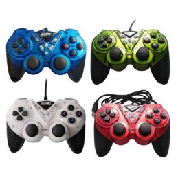 Manette de jeu filaire USB 24bb Joystick vibrations pour ordinateur portable