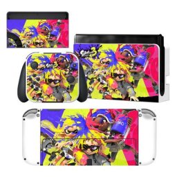 Autocollant de couverture de peau de Splatoon 3 pour la console OLED de Nintendo Switch autocollant