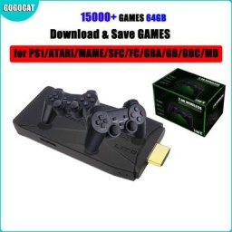 Console de jeu vidéo sans fil 2.4G 4K HD contrôleur TV rétro 64 Go 10000 jeux rétro double