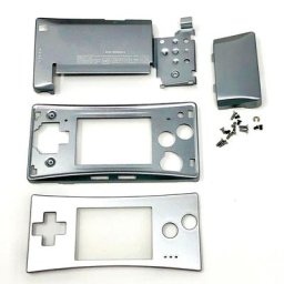 Coque de boîtier complète argentée pour garçon housse de remplacement avec vis micro GBM