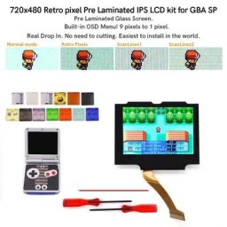 LCD IPS Dstress- In GBA SP pour garçon facile à installer 3.0 pouces taille d'origine