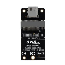 . 2 NVMe Disque Dur Boîtier Adaptateur Carte JMS583 10gbps m2 à Type-c USB3.1 Gen2