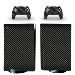 Autocollant en fibre de carbone pour console PlayStation 5 et manette édition disque standard PS5