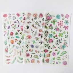 Autocollants décoratifs de fleurs en fleurs 3 feuilles/paquet pour journal intime album de