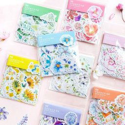 Mohamm-autocollants à fleurs Kawaii japonais étiquette démontrent scrapbooking mignon décoration